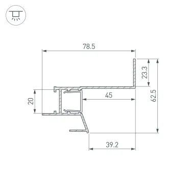 Профиль СEIL-S18-SHADOW-SIDE-3000 BLACK (ARL, алюминий)