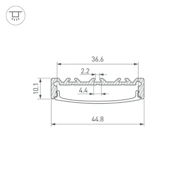 Профиль с экраном ALU-SUPER-H10-2000 ANOD+FROST | 014865 | Arlight