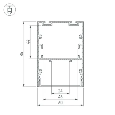 Профиль ARH-LINE-6085-2000 BLACK | 018681 | Arlight