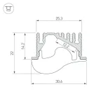 Профиль с экраном ALU-ASYMETRIC-2000 ANOD+FROST LENS | 019270 | Arlight