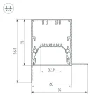 Профиль SL-LINIA55-FANTOM-EDGE-2000 ANOD | 027162 | Arlight