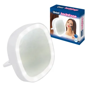Зеркало карманное с подсветкой ULK-F71 3AAA WHITE На батарейках 3AАА (не в/к). белый