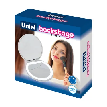 Зеркало карманное ULK-F72 DIM/RECH WHITE с подсветкой (1Х+2Х) с диммером Серия Backstage Аккумулятор Li-Ion 300мАч в/к Белый ТМ