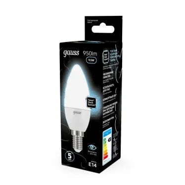 Лампа светодиодная LED 9.5 Вт 950 лм 4100К свеча нейтральный E14 AC 220В Black Gauss