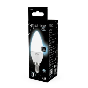 Лампа светодиодная LED 9.5 Вт 950 лм 4100К свеча нейтральный E14 AC 220В Black Gauss