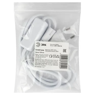 Сетевой шнур LLED-A-CABLE-04 с выключателем 3-pin 1,5м | Б0056188 | ЭРА