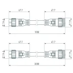 Коннектор питания ARL-LINE-3pin-1000-CON-MF (230V) (IP67 Пластик, 3 года)