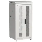                  Шкаф напольный сетевой 19' LINEA N 24U 600х600мм передняя распашная перфорированная дверь задняя перфорированная серый
               