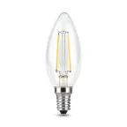                  Лампа светодиодная филаментная LED 9 Вт 680 лм 2700К свеча теплый E14 AC 220В прозрачная колба Black Filament Gauss
               