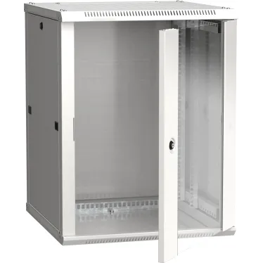 Шкаф настенный 19' LINEA W 12U 600x600мм стеклянная дверь RAL7035