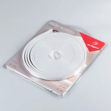 Лента герметичная AURORA-PS-A120-12x6mm 24V Yellow (10 W/m, IP65, 2835, 5m) (Arlight, Силикон)