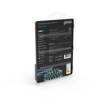 Лента светодиодная LED 2835/60-SMD 4.8 Вт/м 210 лм/м 6000К DC 12В IP20 8мм комплект лента и драйвер (блистер 5м) Black Gauss
