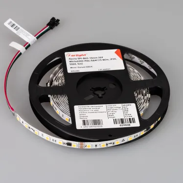 Лента SPI-B60-10мм 24V White6000-PX6-RAM (15 W/m, IP20, 5060, 5м) (бегущий огонь)