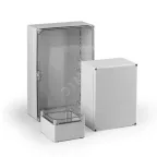 Cubo O 200X200X185 мм, глухая стенка, серая крышка, PC, IP 66/67, включает вставку рамную
