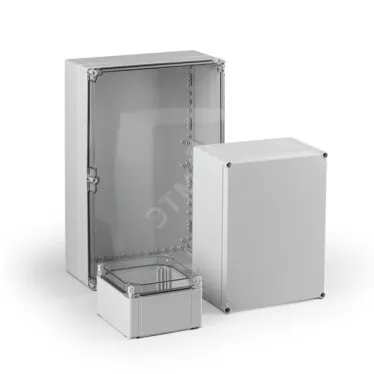 Cubo O 200X200X185 мм, глухая стенка, серая крышка, PC, IP 66/67, включает вставку рамную