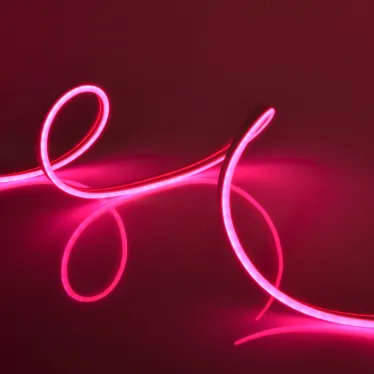Лента гибкая светодиодная. NEON ULS-N01-2835-120LED/m-6мм-IP67-DC12V-9W/m-5м-PINK катушка 5м в блистере розовый свет