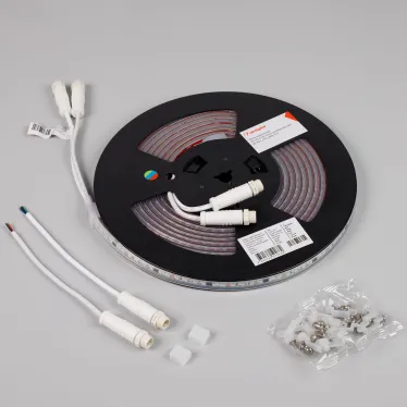 Лента герметичная SPI-PS-A120-12mm 24V RGB-PX6-BPT (23 W/m, IP67, 2835, 5m) (Arlight, бегущий огонь)