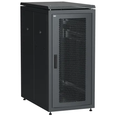 Шкаф напольный сетевой 19'' LINEA N 28U 800х1000мм перфорированная передняя дверь. задняя перфорированная черный