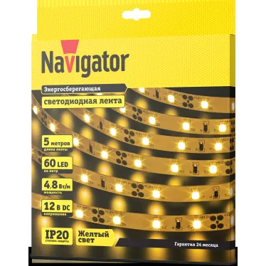 Лента светодиодная NLS-3528Y60-4.8-IP20-12V R5