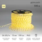 Дюралайт LED, постоянное свечение 2 W - тёплый белый, 36 LED/м, 100 м