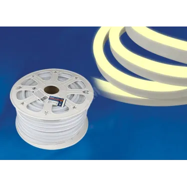 ULS-N21-2835-120LED/m-8mm-IP67-220V-8W/m-50M-WW Светодиодная гибкая герметичная лента. NEON. Бобина 50 м. Теплый белый свет (3000К). TM