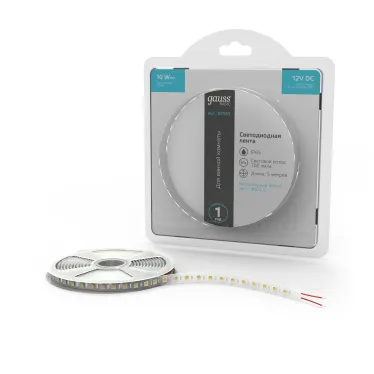 Лента светодиодная LED 5050/60-SMD 10 Вт/м 700 лм/м 4000К DC 12В IP65 10мм (блистер 5м) Basic Gauss