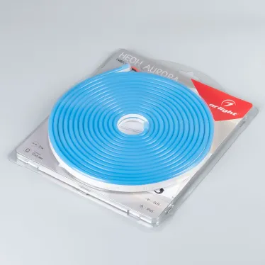 Лента герметичная AURORA-PS-A120-12x6мм 24V Blue (10 W/m, IP65, 2835, 5м) (Силикон)