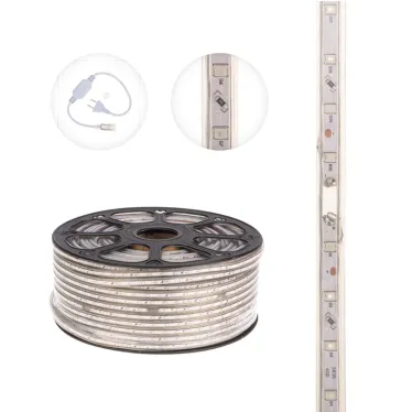 Лента уличная LED герметичная в силиконовой оболочке 220В 10х7мм IP65 SMd3528 60 диодов/метр красный (бухта 100м)