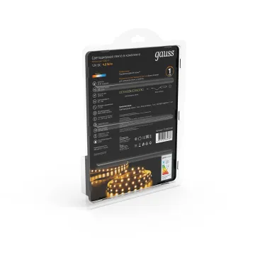 Лента светодиодная LED 2835/60-SMD 4.8 Вт/м 210 лм/м 3000К DC 12В IP20 8мм комплект лента и драйвер (блистер 5м) Black Gauss