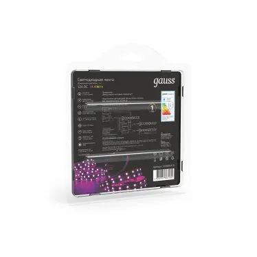 Лента светодиодная LED 5050/60-SMD 14.4 Вт/м 660 лм/м RGB DC 12В IP20 10мм (блистер 5м) Black Gauss