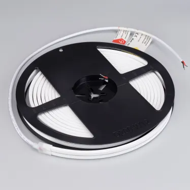Лента герметичная MOONLIGHT-SIDE-A168-4x10мм 24V Warm2700 (7.2 W/m, IP65, 5м, wire x2) (Вывод кабеля прямой)