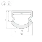 Гибкий неон ARL-NEON-1608PH-SIDE 24V Amber (ARL, 8 Вт/м, IP65)