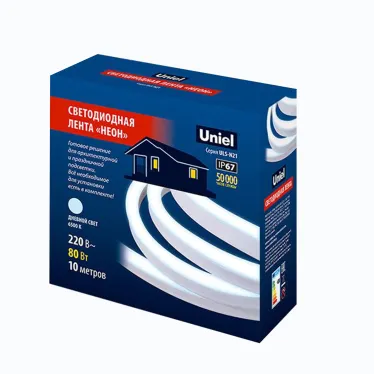 Комплект светодиодной ленты 10 м. IP67. ULS-N21 10M/6500K/1.5м IP67 RRP80C00 Дневной (6500K). Cетевой шнур 1,5 м.