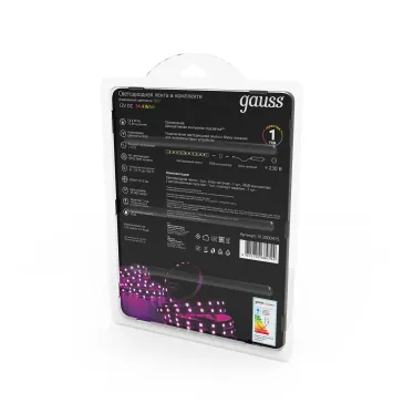 Лента светодиодная LED 5050/60-SMD 14.4 Вт/м 660 лм/м RGB DC 12В IP20 8мм комплект лента и драйвер (блистер 5м) Black Gauss