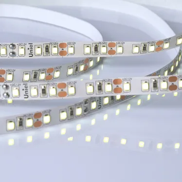 Гибкая светодиодная лента на самоклеящейся основе.ULS-M13-2835-120LED/m-8mm-IP20-DC12V-9,6W/m-5M-6500K PROFI Катушка 5м. в герметичной упаковке. Дневной свет (6500K). ТМ Uniel.