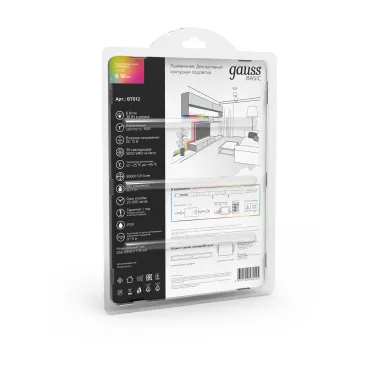 Лента светодиодная LED 5050/30-SMD 6 Вт/м 390 лм/м RGB DC 12В IP20 10мм комплект лента и драйвер (блистер 5м) Basic Gauss