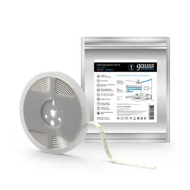 Лента светодиодная LED 2835/60-SMD 4.8 Вт/м 210 лм/м Синий DC 12В IP20 8мм (ZIP bag 5м) Elementary Gauss