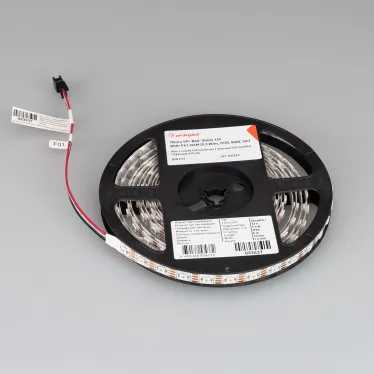 Лента SPI-B60-10мм 12V RGB-PX1-RAM (9.3 W/m, IP20, 5060, 5м) (бегущий огонь)