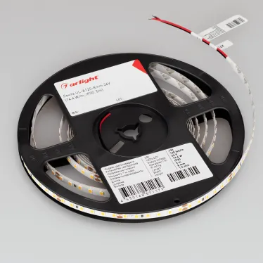 Лента UL-A120-8мм 24V Warm3000 (9.6 W/m, IP20, 5м) (7 лет)