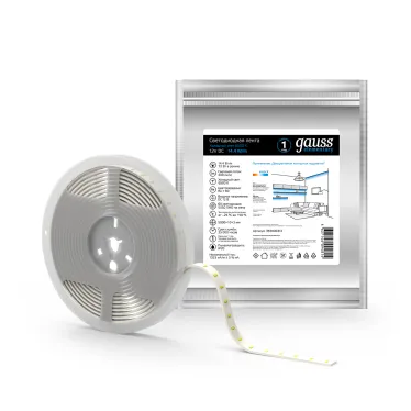 Лента светодиодная LED 5050/60-SMD 14.4 Вт/м 510 лм/м 6500К DC 12В IP20 8мм (ZIP bag 5м) Elementary Gauss