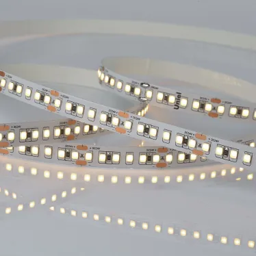 Лента гибкая светодиодная на самоклеящейся основе. ULS-2835-168LED/m-10мм-IP20-DC24V-14W/m-5м-3000K Катушка 5 м. в герметичной упаковке. (3000K).