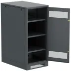 Шкаф LINEA B (пустой) 1450х600х950мм металлическая дверь черный