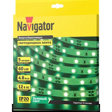 Лента светодиодная NLS-3528G60-4.8-IP20-12V R5