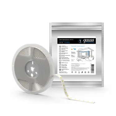 Лента светодиодная LED 5050/60-SMD 14.4 Вт/м 430 лм/м 6500К DC 12В IP66 8мм (ZIP bag 5м) Elementary Gauss