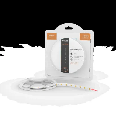 Лента светодиодная Basic LED 2835/60 12V 4,8W/m 312lm/m 3000K 8mm IP20 2m 1/100 | BT003 | Gauss