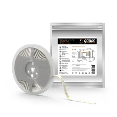 Лента светодиодная LED 5050/60-SMD 14.4 Вт/м 430 лм/м 3000К DC 12В IP66 8мм (ZIP bag 5м) Elementary Gauss