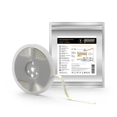 Лента светодиодная LED 5050/60-SMD 14.4 Вт/м 510 лм/м 3000К DC 12В IP20 8мм (ZIP bag 5м) Elementary Gauss