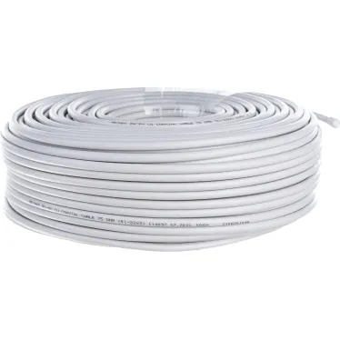 Кабель коаксиальный RG-6U+Cu, 75 Ом, Cu/Al/Cu, 75%, бухта 100 м, белый, REXANT