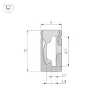 Профиль силиконовый WPH-FLEX-0612-SIDE-S8-10m BLACK (ARL, силикон)
