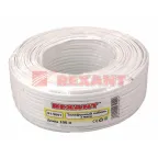 Телефонный кабель ШТЛП 2 жилы Cu, белый, бухта 100м | 01-5001 | REXANT